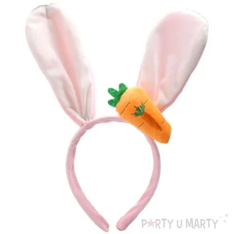 opaska party uszy krolika z marchewka rozowo biala arpex