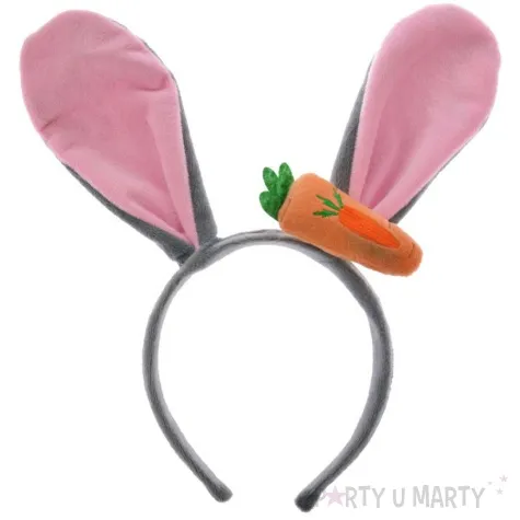 opaska party uszy krolika z marchewka szara arpex