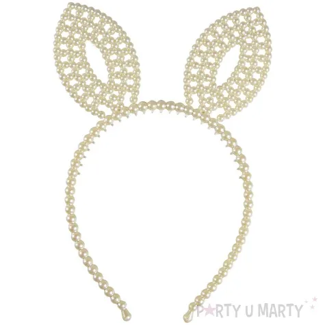 opaska party uszy krolika z perel perlowy arpex