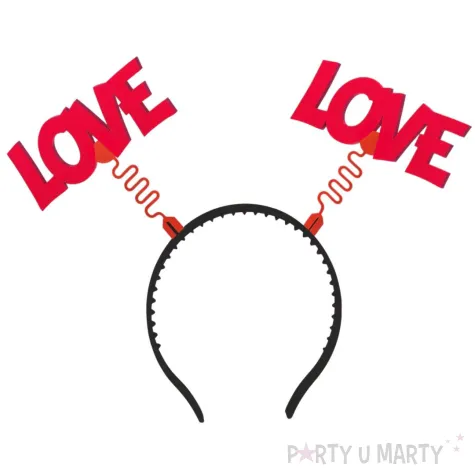 opaska party walentynki love czerwony transparent