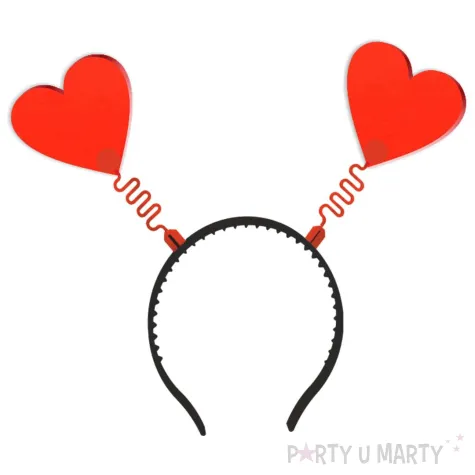 opaska party walentynki serce classic czerwony transparent