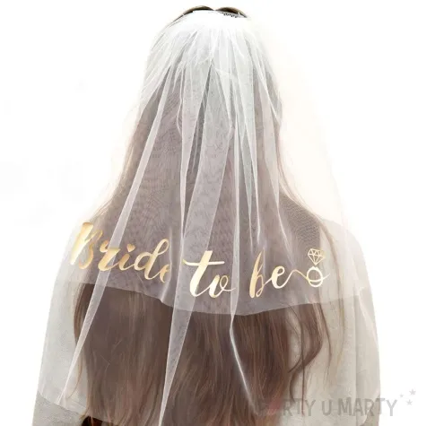 opaska party welon bride to be bialy zloty partycollection