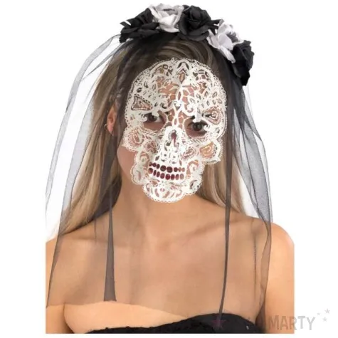 opaska party welon z czaszka czarna carnival toys