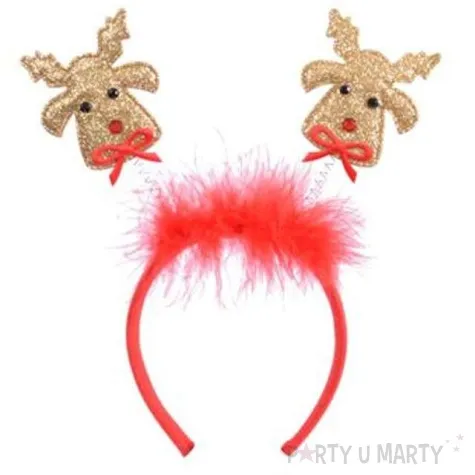 opaska party zlote reniferki czerwony arpex