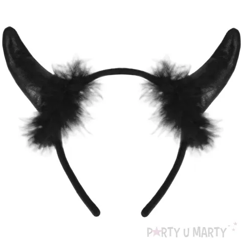 opaska rogi diabla z puszkiem czarny partypal