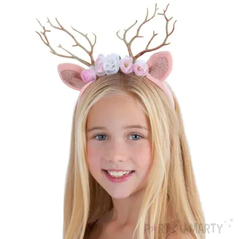 opaska rogi renifera rozowy smiffys