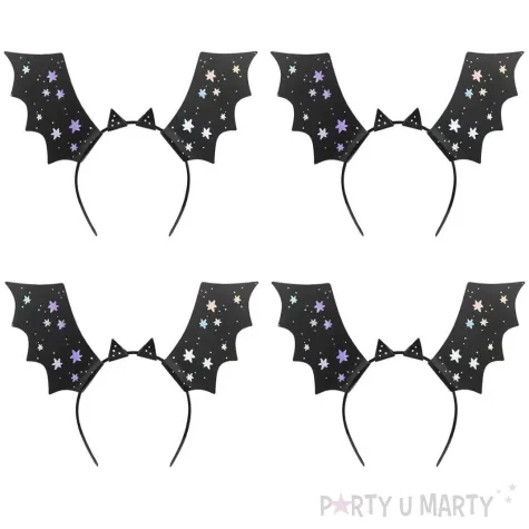 opaski party nietoperze gwiazdki halloween czarny partydeco 4 szt