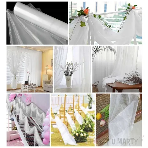 organza gladka bialy partydeco 0 36 x 9 m