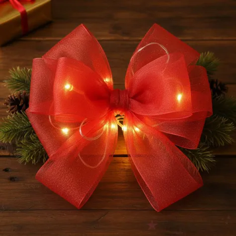 organza gladka czerwona do robienia kokard na prezenty boze narodzenie swieta 16 cm 9 m