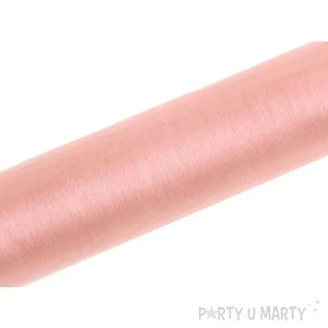 organza gladka rozowa blada partydeco 0 16 x 9 m