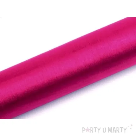 organza gladka rozowa ciemna partydeco 0 16 x 9 m