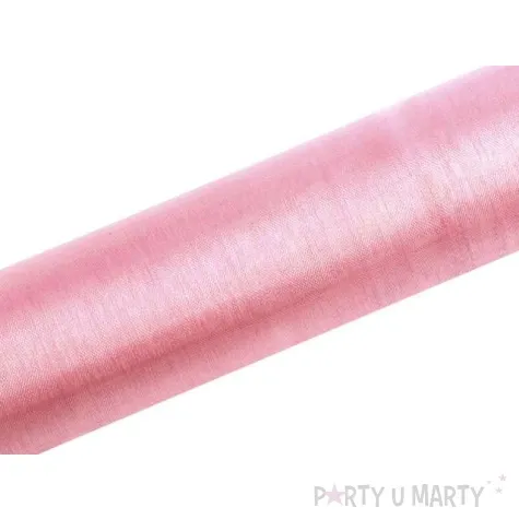 organza gladka rozowa jasna partydeco 0 16 x 9 m