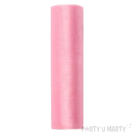 organza gladka rozowa jasna partydeco 0 16 x 9 m