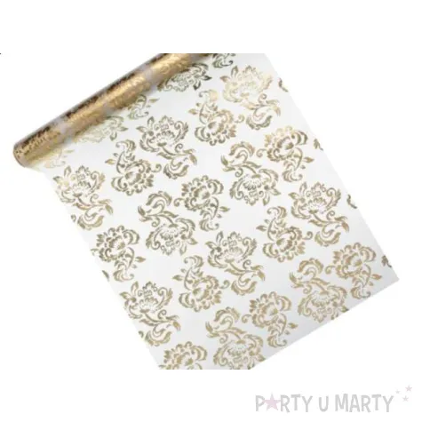 organza z nadrukiem bialy partydeco 0 36 x 9 m