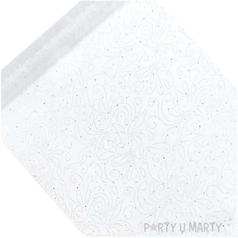 organza z nadrukiem bialy partydeco 0 48 x 9 m