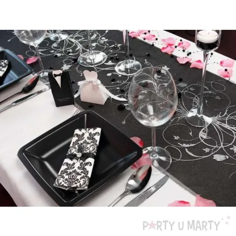 organza z nadrukiem czarny partydeco 0 36 x 9 m