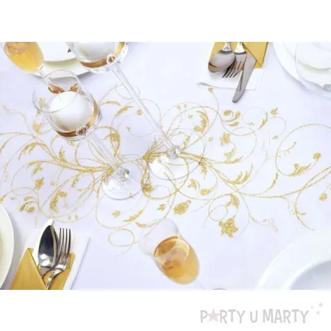 organza z nadrukiem kremowy partydeco 0 36 x 9 m