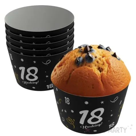 oslonki na muffinki 18 urodziny glamour birthday 6 szt