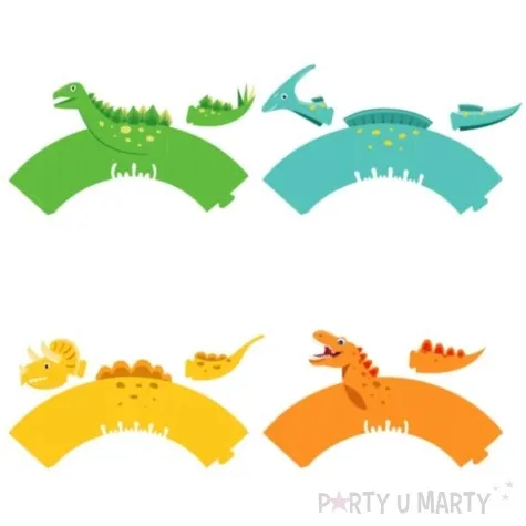 oslonki na muffinki dinozaury mix partypal 8 sztuk