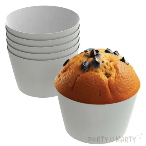 oslonki na muffinki monokolor bialy 6 szt