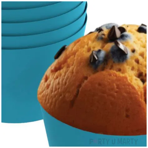 oslonki na muffinki monokolor blekitny 6 szt