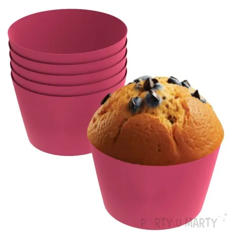 oslonki na muffinki monokolor rozowy 6 szt
