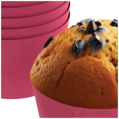 oslonki na muffinki monokolor rozowy 6 szt
