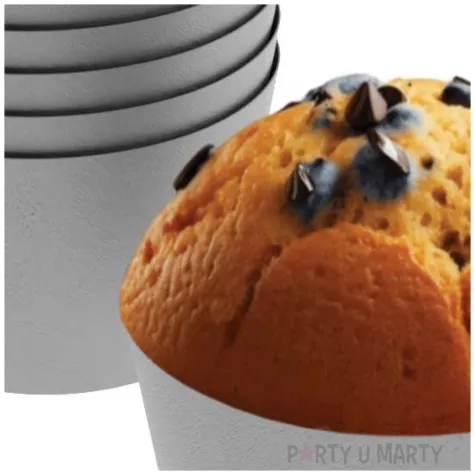 oslonki na muffinki monokolor srebrny 6 szt