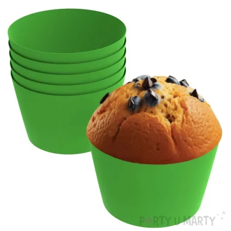 oslonki na muffinki monokolor zielony jasny 6 szt