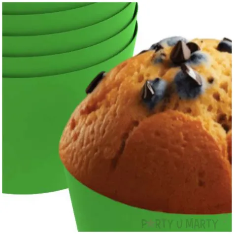 oslonki na muffinki monokolor zielony jasny 6 szt