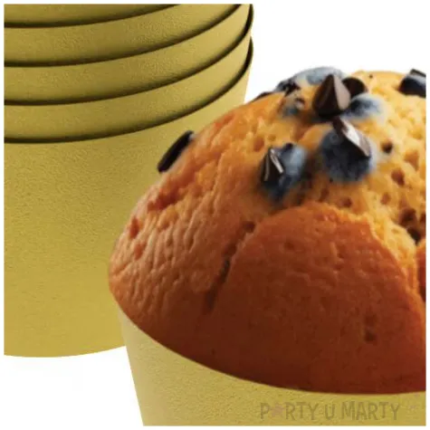 oslonki na muffinki monokolor zloty 6 szt