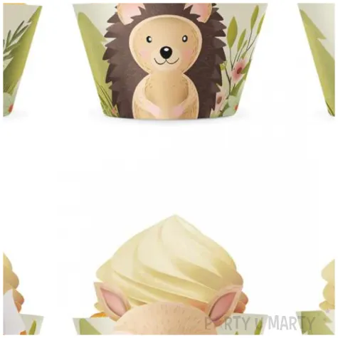 oslonki na muffinki zwierzeta lesni przyjaciele partypal 6 szt