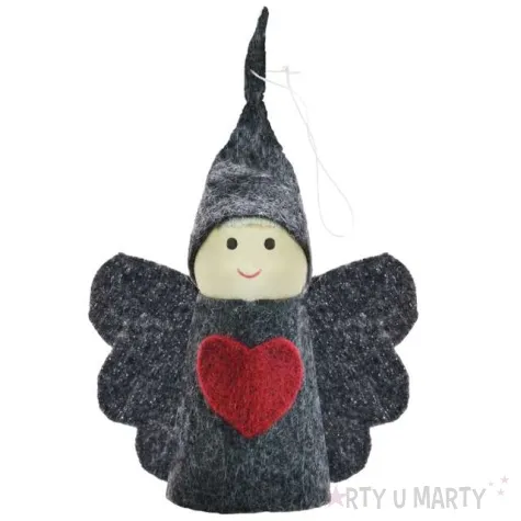 ozdoba choinkowa aniolek filc szary arpex