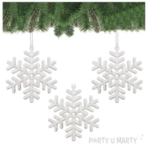 ozdoba choinkowa brokatowa sniezynka wz 3 arpex 10 cm 6 szt