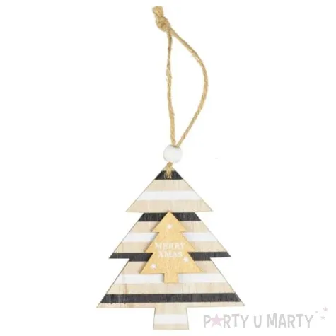 ozdoba choinkowa choinka merry christmas drewniana arpex 10 cm