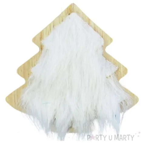 ozdoba choinkowa choinka z bialym futerkiem drewniana arpex 8 cm