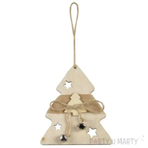 ozdoba choinkowa choinka z dzwoneczkami drewniana arpex 10 cm