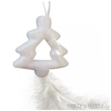 ozdoba choinkowa choinka z piorkiem brokatowa arpex