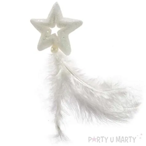 ozdoba choinkowa gwiazdka z piorkiem brokatowa arpex