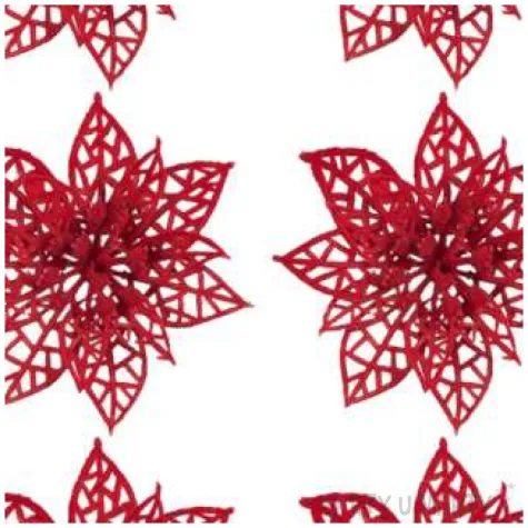 ozdoba choinkowa kwiat poinsecji czerwona titanum 8 cm 6 szt