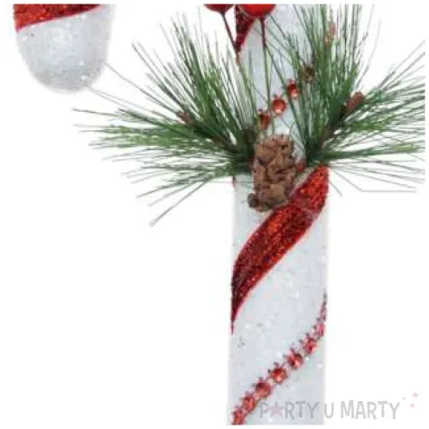 ozdoba choinkowa laska brokatowa biala arpex 20 cm