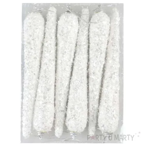 ozdoba choinkowa oszronione sopelki arpex 16 cm 6 szt