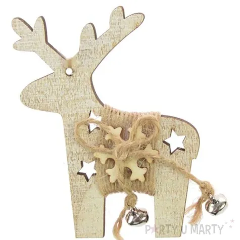 ozdoba choinkowa renifer z dzwoneczkami drewniana arpex 10 cm