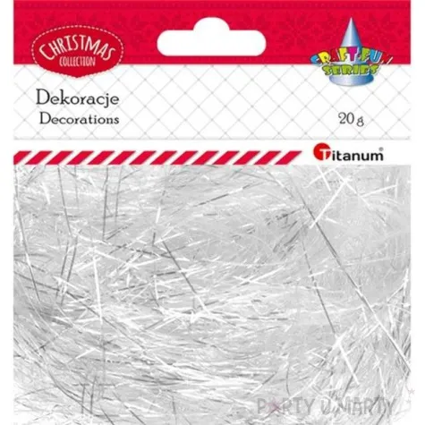 ozdoba choinkowa wlos anielski bialy titanum 20 g