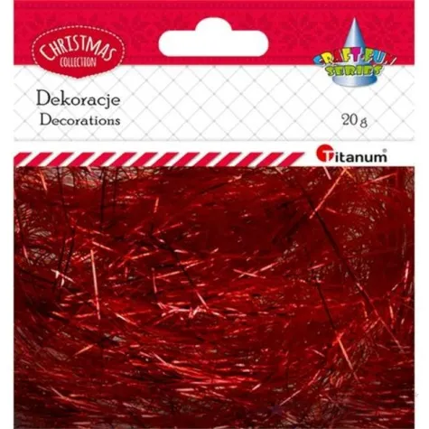 ozdoba choinkowa wlos anielski czerwony titanum 20 g