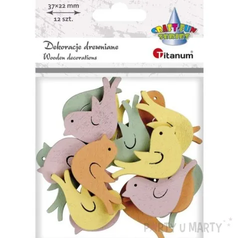 ozdoba drewniana ptaszki titanum 12 szt