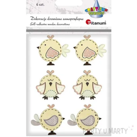 ozdoba drewniana wielkanoc kurczaki titanum 6 szt