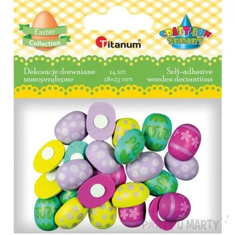 ozdoba drewniana wielkanoc pisanki titanum 24 szt
