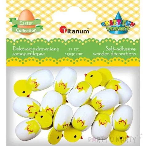 ozdoba drewniana wielkanoc pisklaki titanum 12 szt