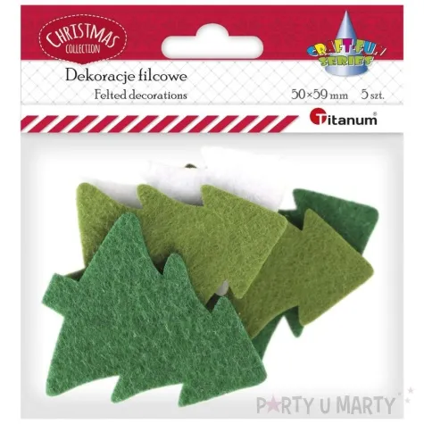 ozdoba filcowa choinki titanum 5 szt